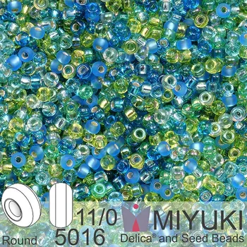 Korálek Korálky Miyuki Round 11/0. Barva Electric Blue Lagoon Mix 5016. Balení 5g.