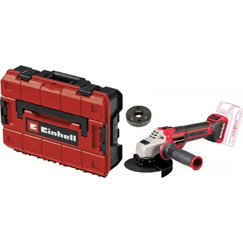 Bruska Einhell 4431155 plus 4540011 Akumulátorová úhlová bruska 125 mm, bez akumulátoru, bez nabíječky, Vč. Rychloupínacího matice, včetně elektronického kufru, 18 V