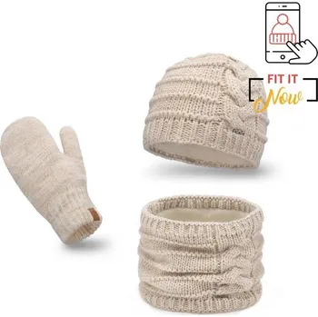 Čepice Pamami Dámský zimní set Huhana béžová One size