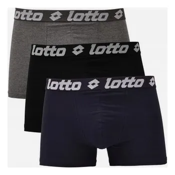 Pánské spodní prádlo Pánské boxerky Lotto bavlna klasické 3 ks černá modrá šedá vel. M