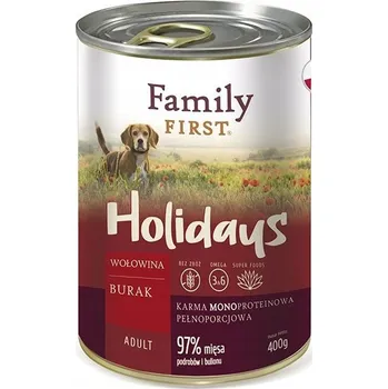 Krmivo pro psa Family First HOVĚZÍ červená řepa adult plechovka 400 g