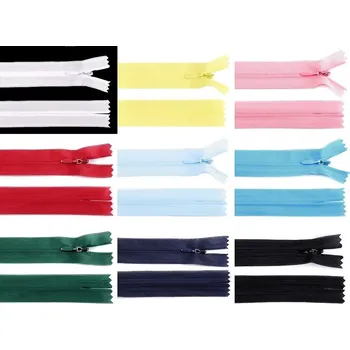 Zip Spirálový zip skrytý šíře 3 mm délka 40 cm dederon - 265 zelená lahvová