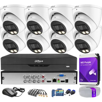 Bezpečnostní kamera Monitorovací sada 8x kamera, rekordér 5Mpx AHD TVI Dual Light Dahua