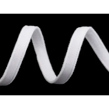 Tunel na kostice prádlový, vhodný na šití roušek, šíře 10 mm standard METRÁŽ - 1 bílá