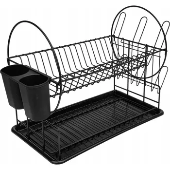 Odkapávač na nádobí ODKAPÁVAČ NA NÁDOBÍ DVOUÚROVŇOVÝ ČERNÝ