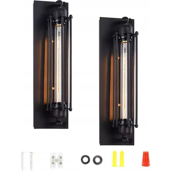 Nástěnné svítidlo 2 ks Nástěnné svítidlo Retro černé Loft retro Lampa teplá bílá E27
