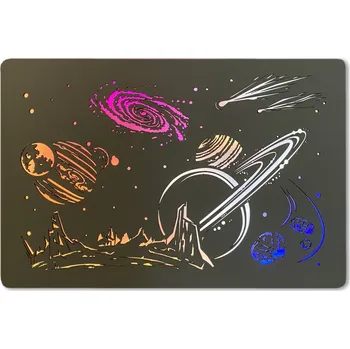 Obraz Li-Go "Vesmír" světelný obraz RGB 230V 90x60cm provedení povrchu: dub světlý