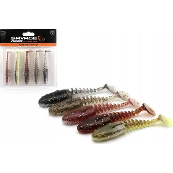 Umělá nástraha Gumová nástraha SAVAGE GEAR Gobster Shad 11,5cm 16g Clear Water Mix 5 kusů