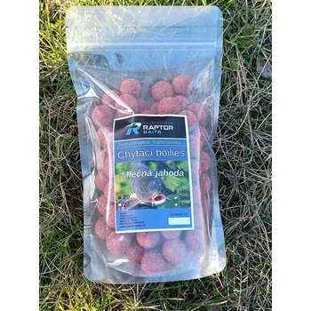 Boilies Raptor Boilies MLÉČNÁ JAHODA 24mm -rozvažované Váha balení: 0,5 kg