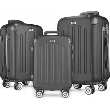 POSH Sada Cestovních Kufrů z ABS Černá (M-L-XL SET)