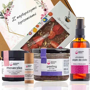 Kosmetická sada DÁREK VÁNOČNÍ SADA S ČOKOLÁDOU KOSMETIKA VEGE VÁNOČNÍ BOX