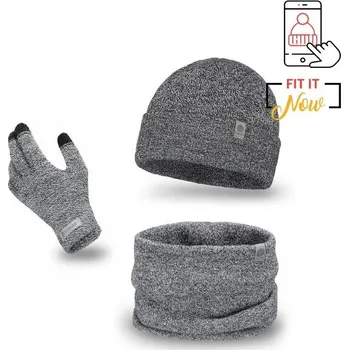 Čepice Pamami Pánský zimní set Amondi světle šedá One size