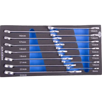 Klíč Očkoploché klíče 14 ks ve výplni dílenského vozíku - LIACKE38304