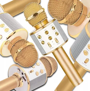 Mikrofon Bezdrátový mikrofon Reto na karaoke, růžové zlato