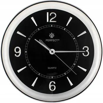 Hodiny Nástěnné hodiny Perfect černé, stříbrné 34 cm + Baterie