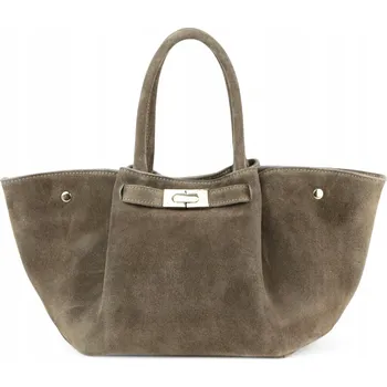 MORANTI kabelka z pravé přírodní semišové kůže - bezbarvá