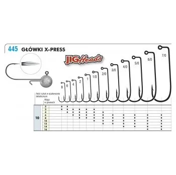 Rybářský háček Kamatsu – Jigová hlavička X-PRESS 7/0-10g BLN 3ks