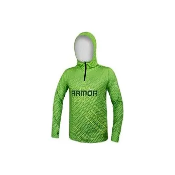 Rybářské oblečení Tričko s kapucí Delphin UV ARMOR 50+-Neon (L)