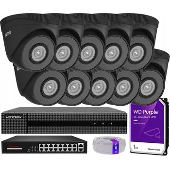 Bezpečnostní kamera IP Monitorovací Set 10x IPCAM-T5 Hilook By Hikvision 5Mpx PoE Detekce