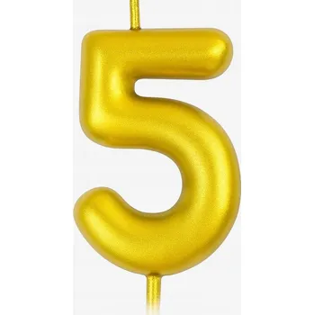 Dortová svíčka Zlatá narozeninová svíčka číslice „5“ – elegance pro každou příležitost
