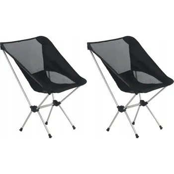 Turistická židle s opěradlem vidaXL černá