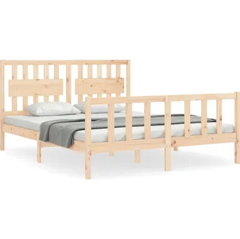 Postel Dřevěná dvoulůžková postel 150x200 cm, vícebarevná