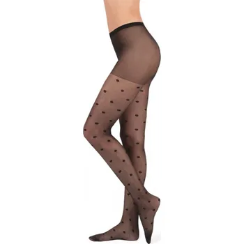 Dámské punčochy Evona Elastické punčochové kalhoty ELISE s puntíky 999