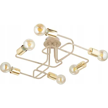 Stropní Svítidlo Onyx Béžové se zlatou 6xE27 63x53cm Moderní Stropní Svítidlo Taupe