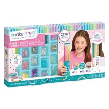 dětská sada na výrobu šperků Make It Real Velká Deluxe Sada na Výrobu Náramků 3118 Dílků
