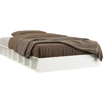 Postel Rámeček postele dřevěný borovice bílý 90x190 cm