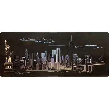 Obraz Li-Go "New York" světelný obraz 230V 120x50cm provedení povrchu: dub světlý