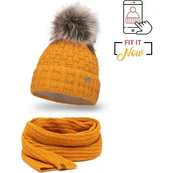 Čepice Pamami Dámský zimní set Newea medová One size