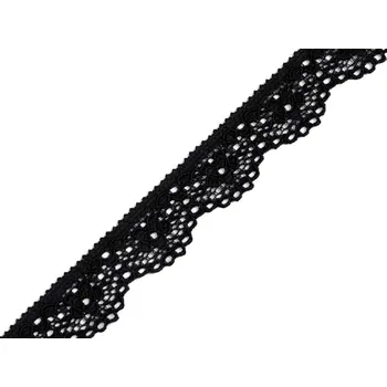 Krajka Elastická krajka šíře 16 mm METRÁŽ - 2 černá