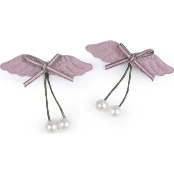 Aplikace / nášivka křídla 2 kusy - 4 starorůžová - křídlo