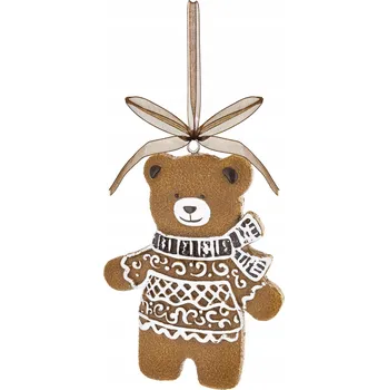 Vánoční dekorace PERNÍKOVÁ OZDOBA MEDVÍDEK 9,5x7x1CM