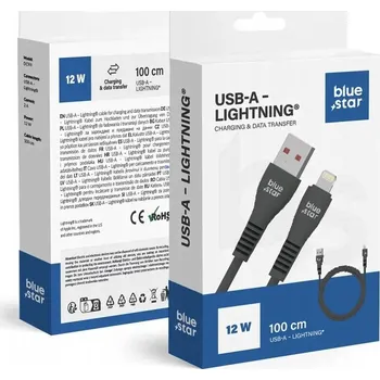Datový kabel Kabel Blue Star USB - Apple Lightning 1 m černý