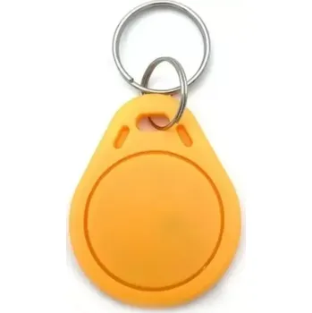 Zabezpečovací technika RFID čip Mifare UID 13,56MHz žlutý přívěšek