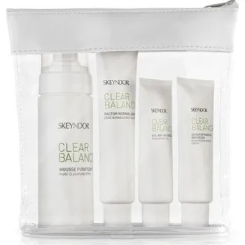 Kosmetická sada Skeyndor Clear Balance Oily Skin Set - Čistící pěna 150 ml + normalizační faktor 75 ml + čistící gel 50 ml + sérum 50 ml Dárková sada