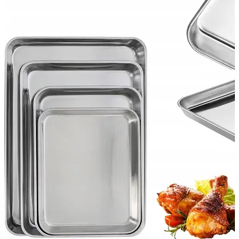 Plech na pečení Sada 4x Pekáč z nerezové oceli plech na pečení do trouby