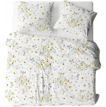 Povlečení Krepové povlečení 180x200 bílá vícebarevná listy Bielawa KARO