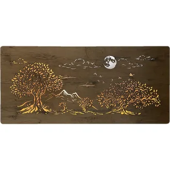 Obraz Li-Go "Čtyři duby a měsíc" světelný obraz 230V 130x60cm provedení povrchu: bílá