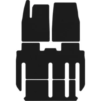 autokoberec Tesla X 7místná od roku 2021 Velurové autokoberce LUX