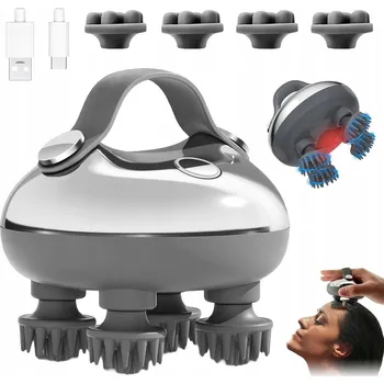 Masážní přístroj PŘENOSNÝ VODĚODOLNÝ MASÁŽNÍ PŘÍSTROJ NA HLAVU S ČERVENÝM SVĚTLEM A 3 REŽIMY MASÁŽE