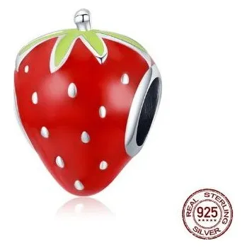 Korálek Prosperk Korálek stříbrný na náramek jahoda S2158