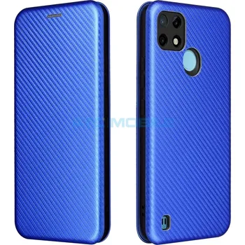 Pouzdro na mobilní telefon Pouzdro Magnetic Case Realme C21-Y (RMX3263), C25-Y (RMX3269) Carbon Fiber modré a zpět 13 Kč s ATC Clubem