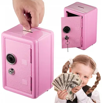 Pokladnička Pokladnička Sejf Bankomat pro Děti Bílý na Bankovky a Mince s PIN kódem
