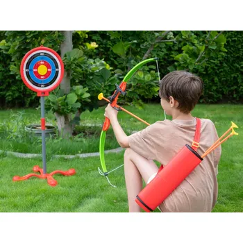Dětská zbraň Martonie Lukostřelecká sada s terčem - Luk 76 cm a 3 šípy s přísavkami, od 3 let