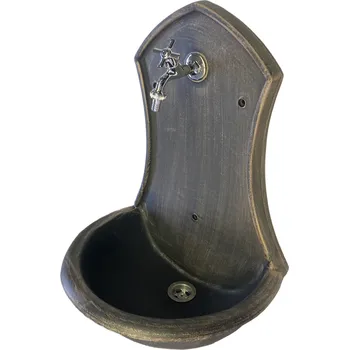 Umyvadlo ROTO SET Zahradní Umyvadlo SATURN s kohoutkem FANSKI a výpustí, bronzově hnědé, VÝHODNÁ CENA