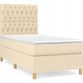 Postel Jednolůžková postel imitace dřeva 100x200 krémová