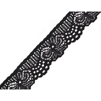 Krajka Elastická krajka šíře 30 mm METRÁŽ - 4 černá